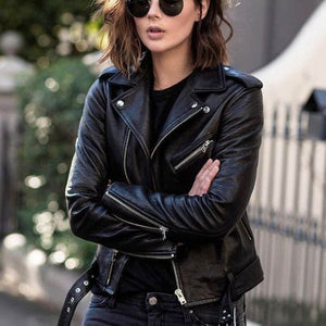 Black Leather Jacket And Black Leather Pants