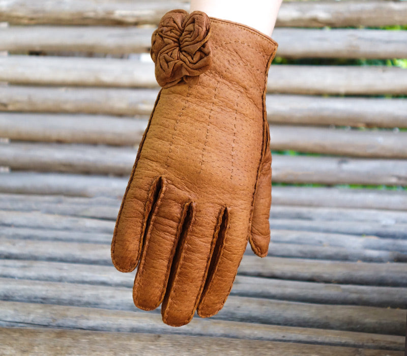Anteia - Peccary Leather Gloves Light Brown / 6