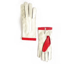sabrina beige red peccary gloves
